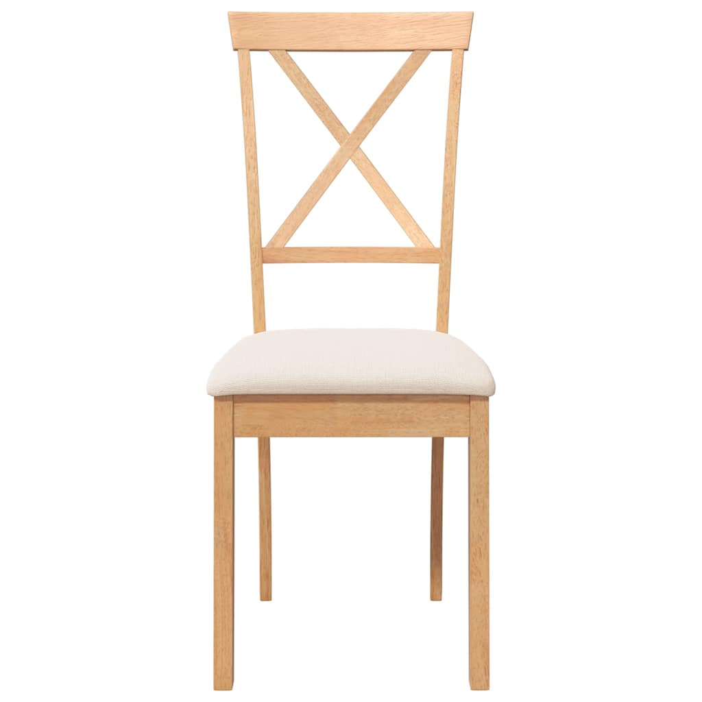 Eetkamerstoelen met kussens 2 st massief hout rubber