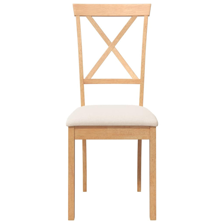 Eetkamerstoelen met kussens 2 st massief hout rubber