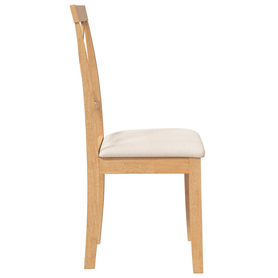 Eetkamerstoelen met kussens 2 st massief hout rubber