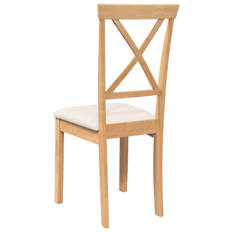 Eetkamerstoelen met kussens 2 st massief hout rubber