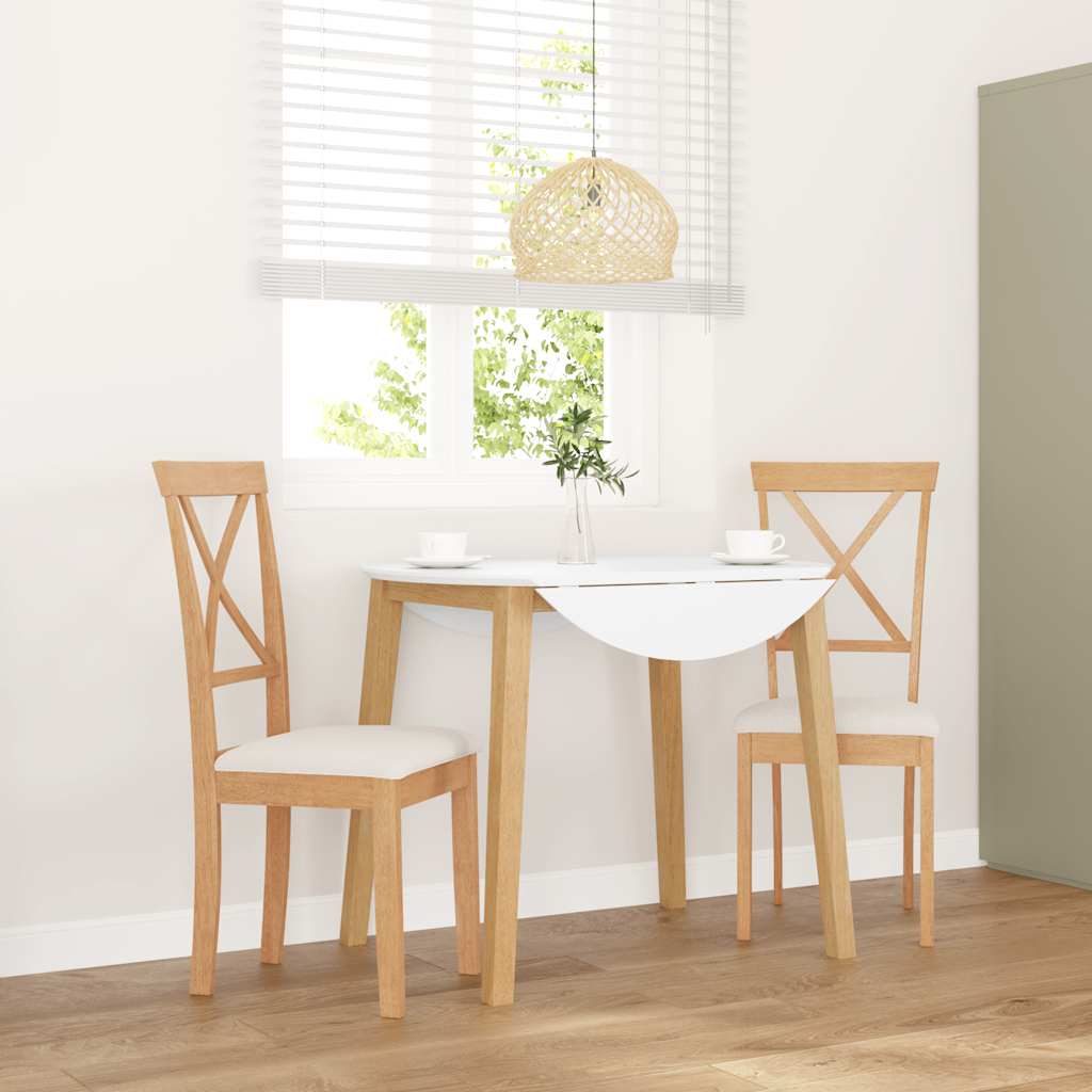 Eetkamerstoelen met kussens 2 st massief hout rubber