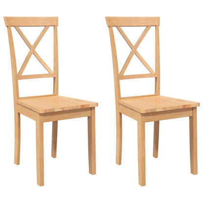 Eetkamerstoelen 2 st massief hout rubber
