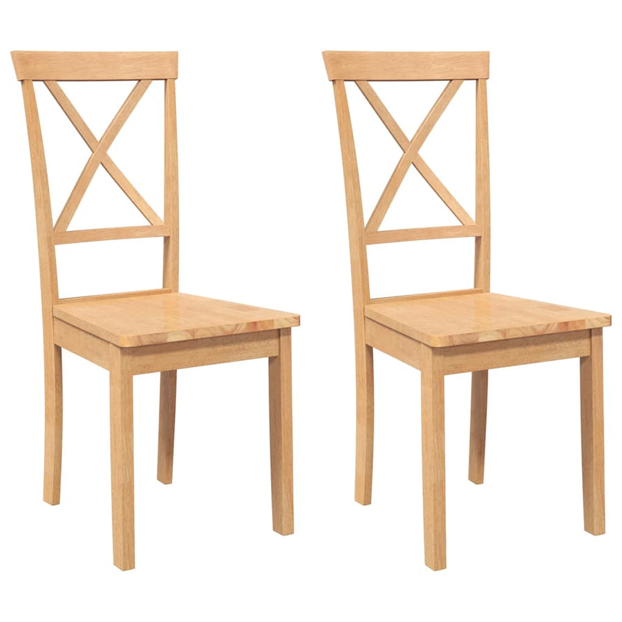 Eetkamerstoelen 2 st massief hout rubber