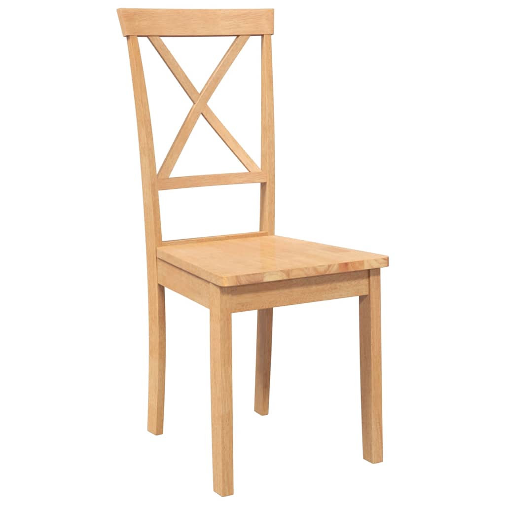 Eetkamerstoelen 2 st massief hout rubber