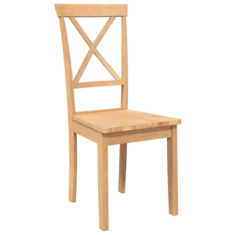 Eetkamerstoelen 2 st massief hout rubber
