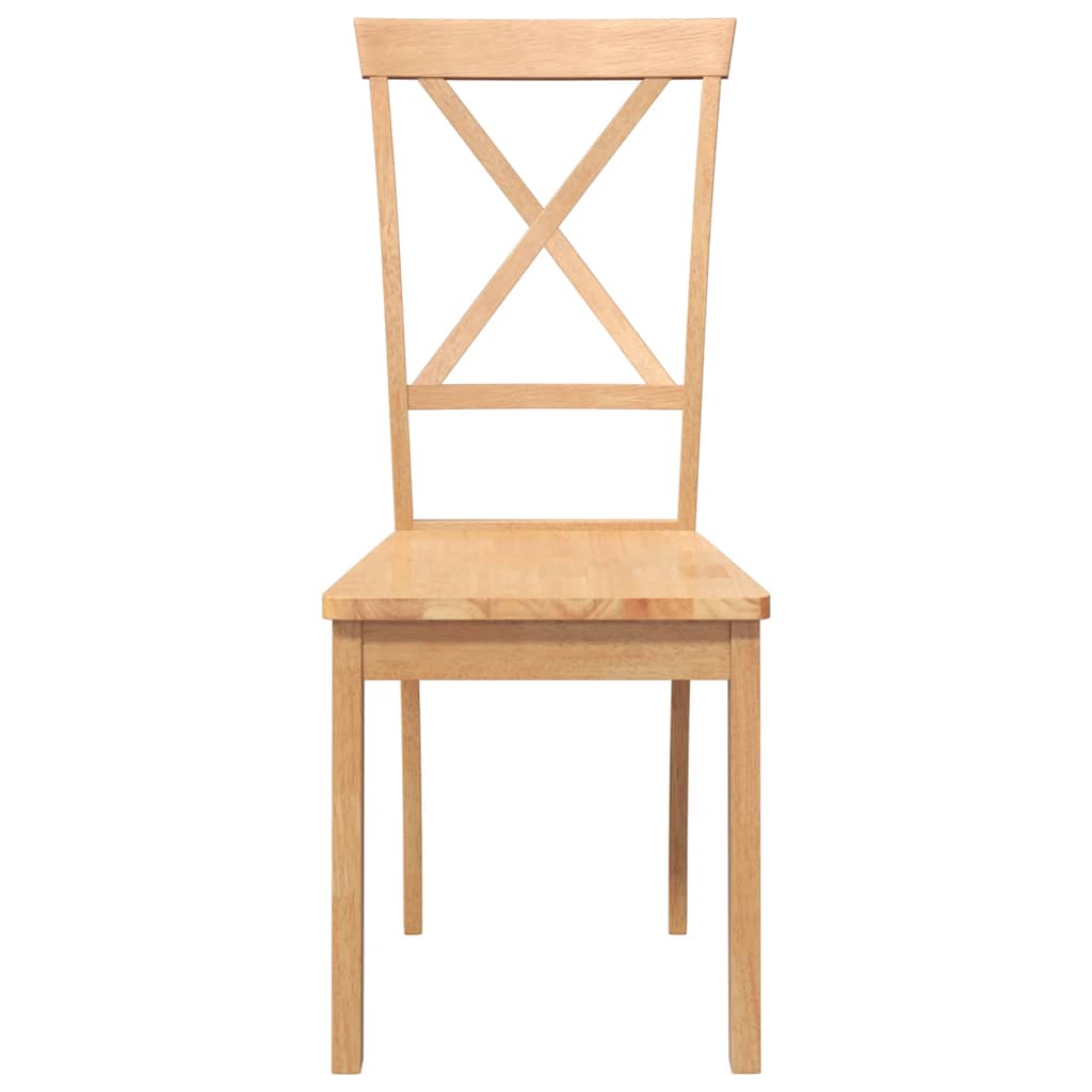 Eetkamerstoelen 2 st massief hout rubber