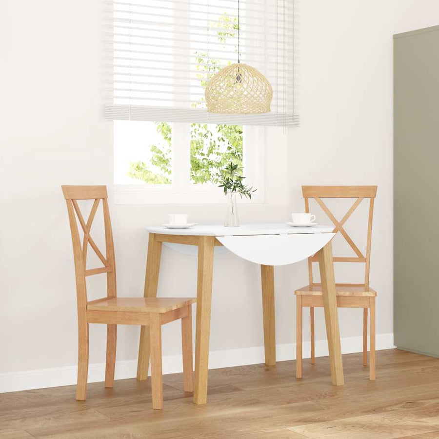 Eetkamerstoelen 2 st massief hout rubber