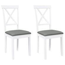 Eetkamerstoelen met kussens 2 st massief hout rubber wit