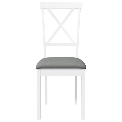 Eetkamerstoelen met kussens 2 st massief hout rubber wit