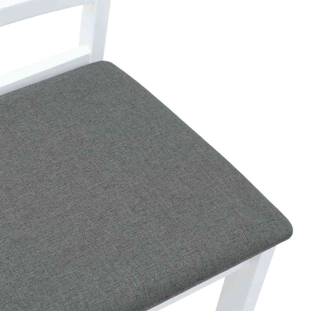 Eetkamerstoelen met kussens 2 st massief hout rubber wit