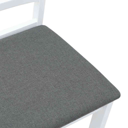 Eetkamerstoelen met kussens 2 st massief hout rubber wit