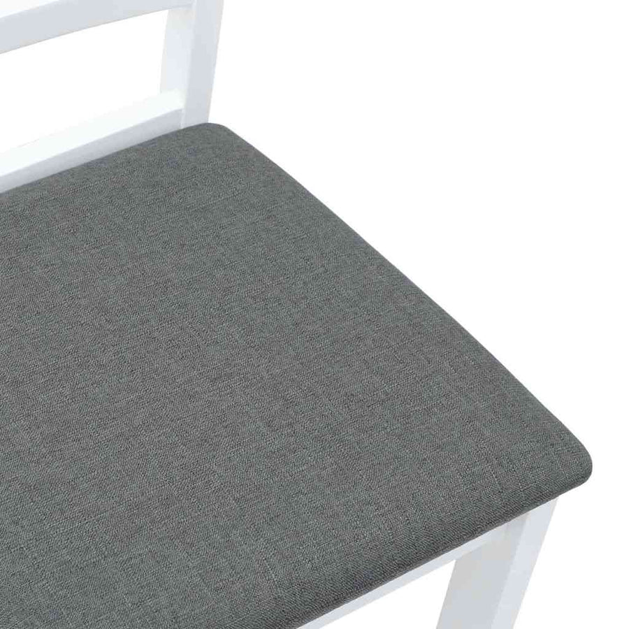 Eetkamerstoelen met kussens 2 st massief hout rubber wit