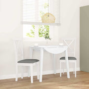 Eetkamerstoelen 2 st massief rubberhout wit