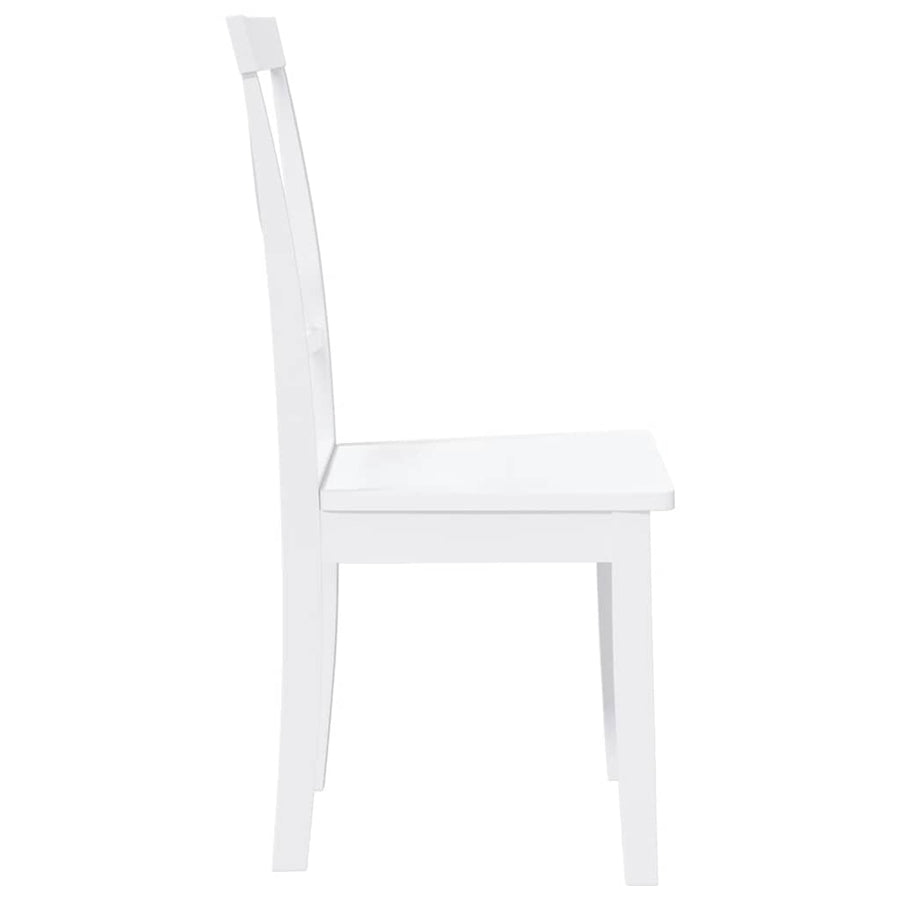 Eetkamerstoelen 2 st massief hout rubber wit