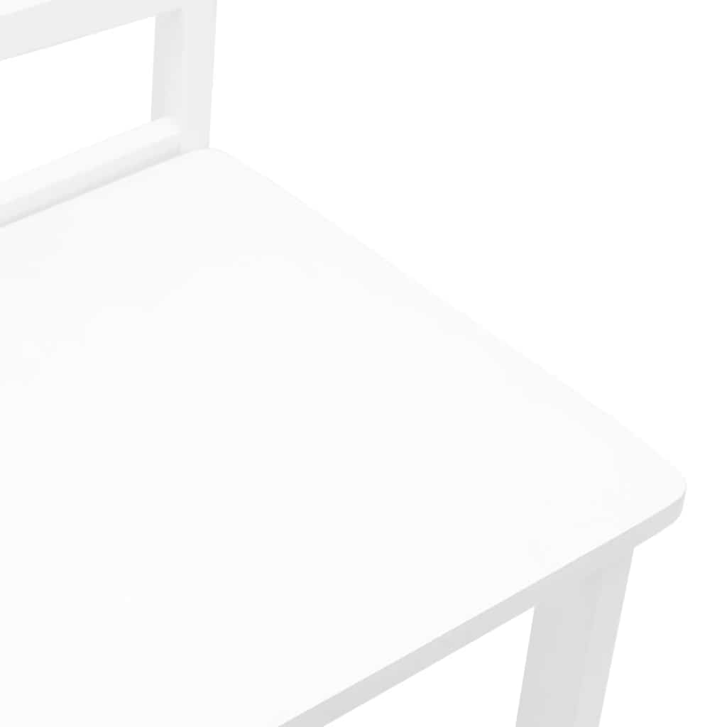 Eetkamerstoelen 2 st massief hout rubber wit