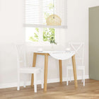 Eetkamerstoelen 2 st massief rubberhout wit