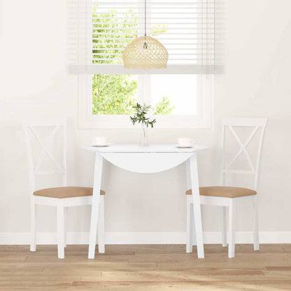 Eetkamerstoelen met kussens 2 st massief hout rubber wit