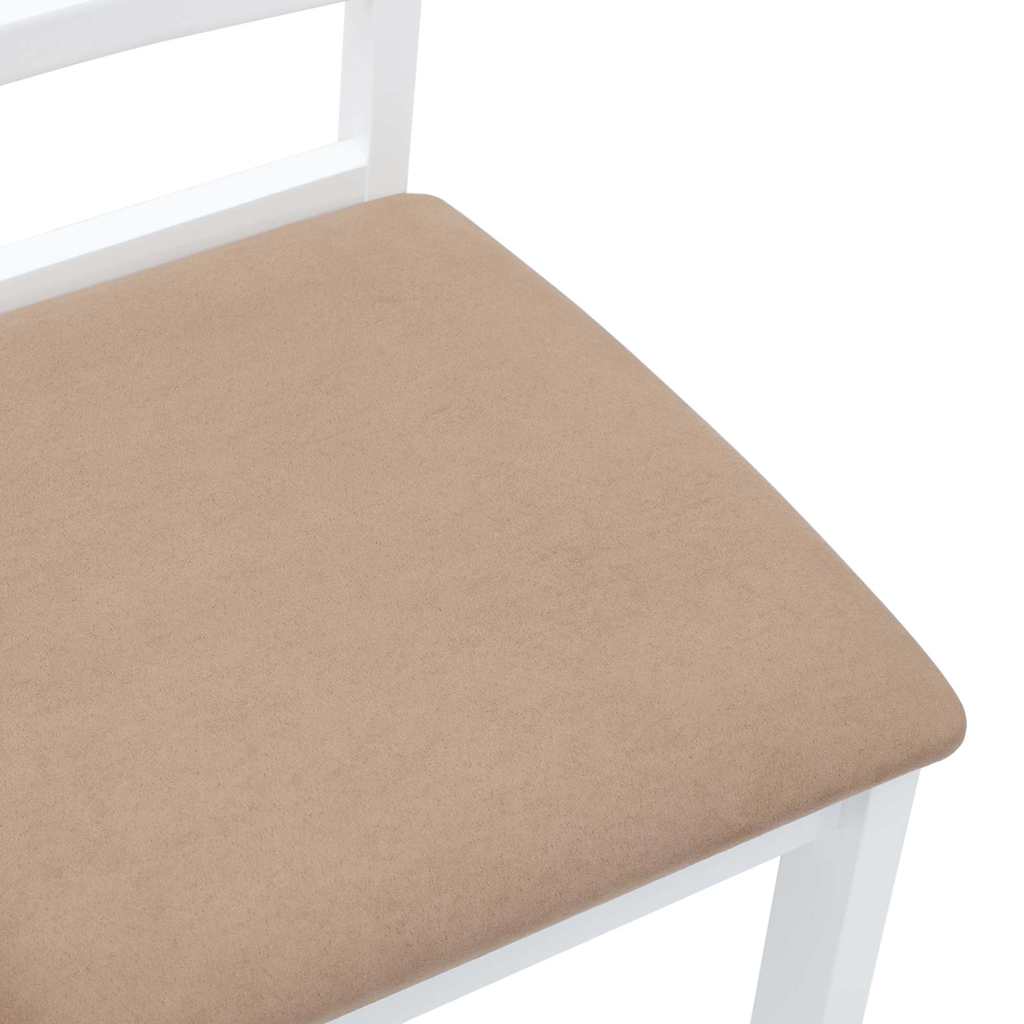 Eetkamerstoelen met kussens 2 st massief hout rubber wit