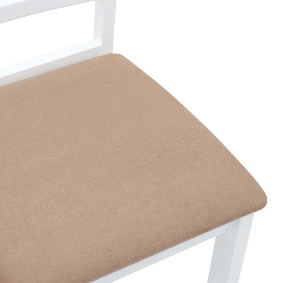 Eetkamerstoelen met kussens 2 st massief hout rubber wit