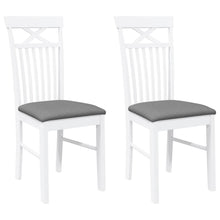 Eetkamerstoelen met kussens 2 st massief hout rubber wit