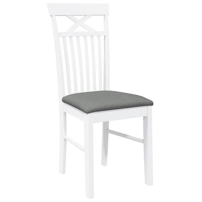 Eetkamerstoelen met kussens 2 st massief hout rubber wit