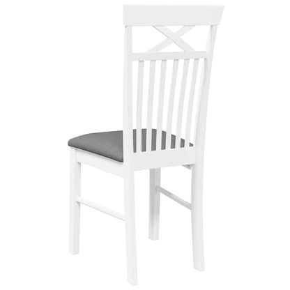 Eetkamerstoelen met kussens 2 st massief hout rubber wit