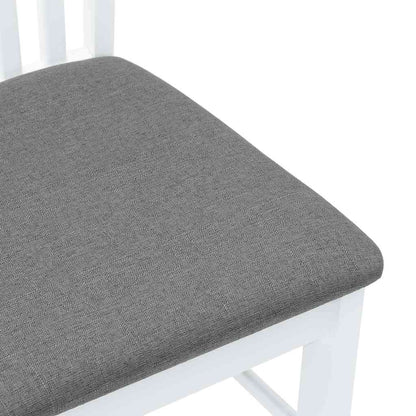 Eetkamerstoelen met kussens 2 st massief hout rubber wit