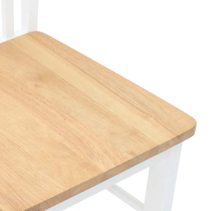 Eetkamerstoelen 2 st massief hout rubber wit