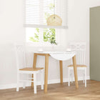 Eetkamerstoelen 2 st massief rubberhout wit