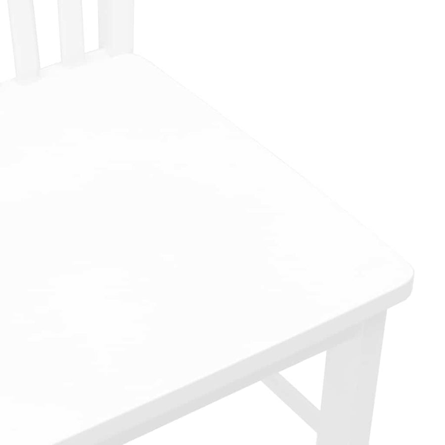 Eetkamerstoelen 2 st massief hout rubber wit