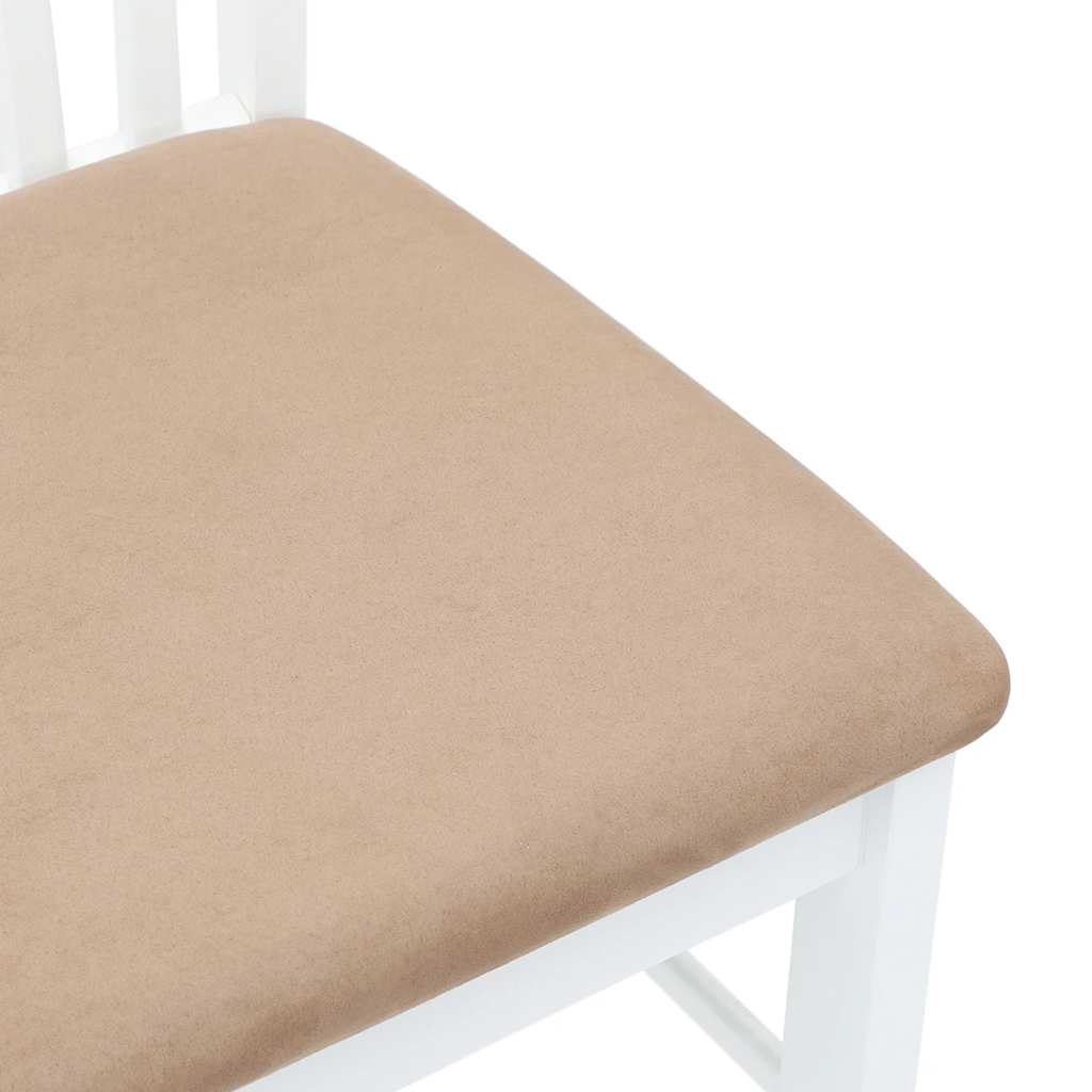 Eetkamerstoelen met kussens 2 st massief hout rubber wit