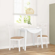 Dining chairs with cushions 2 pcs solid rubberwood white