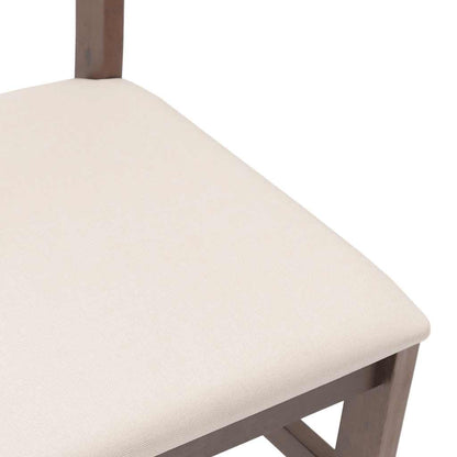 Eetkamerstoelen Met Kussens Massief Hout Rubber Bruin en licht