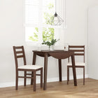 Eetkamerstoelen massief rubberhout bruin 2 stuks