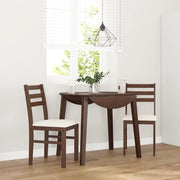 Eetkamerstoelen massief rubberhout bruin 2 stuks