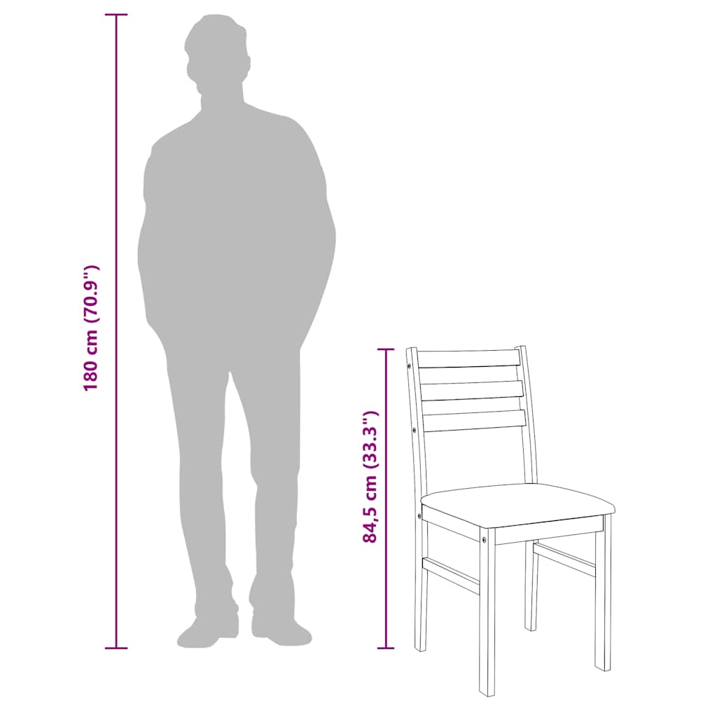 Eetkamerstoelen Met Kussens Massief Hout Rubber Bruin en zwart