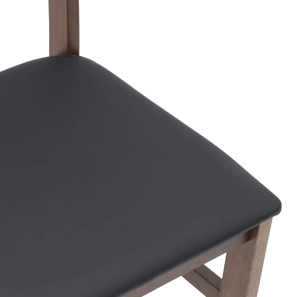 Eetkamerstoelen Met Kussens Massief Hout Rubber Bruin en zwart