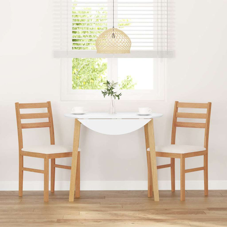 Eetkamerstoelen Met Kussens Massief Hout Rubber Naturel en licht