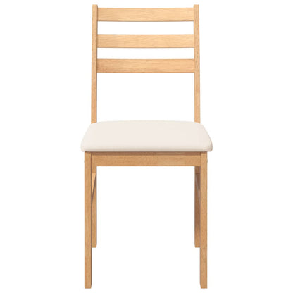 Eetkamerstoelen Met Kussens Massief Hout Rubber Naturel en licht