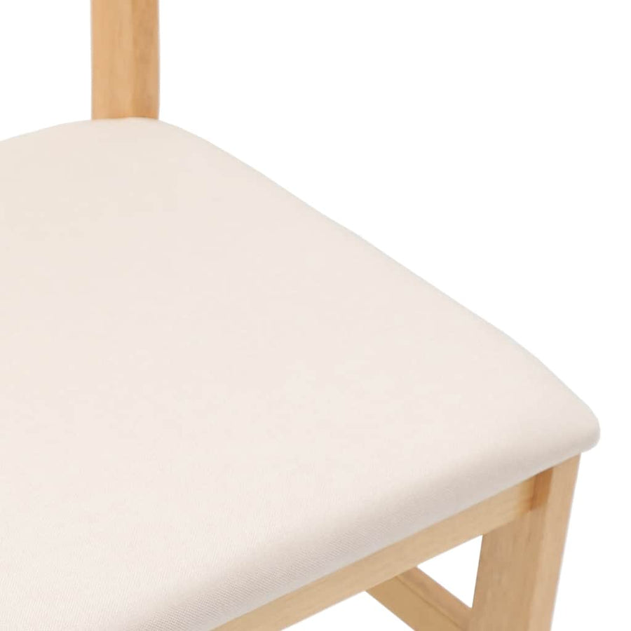Eetkamerstoelen Met Kussens Massief Hout Rubber Naturel en licht