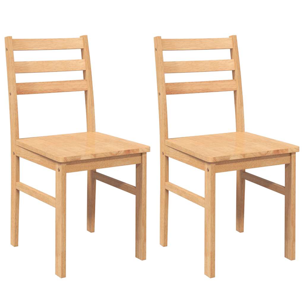 Eetkamerstoelen Massief Hout Rubber Naturel