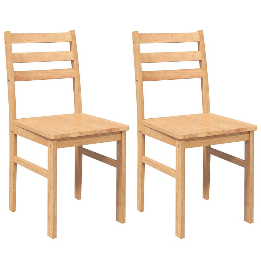 Eetkamerstoelen Massief Hout Rubber Naturel