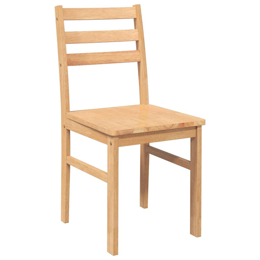 Eetkamerstoelen Massief Hout Rubber Naturel