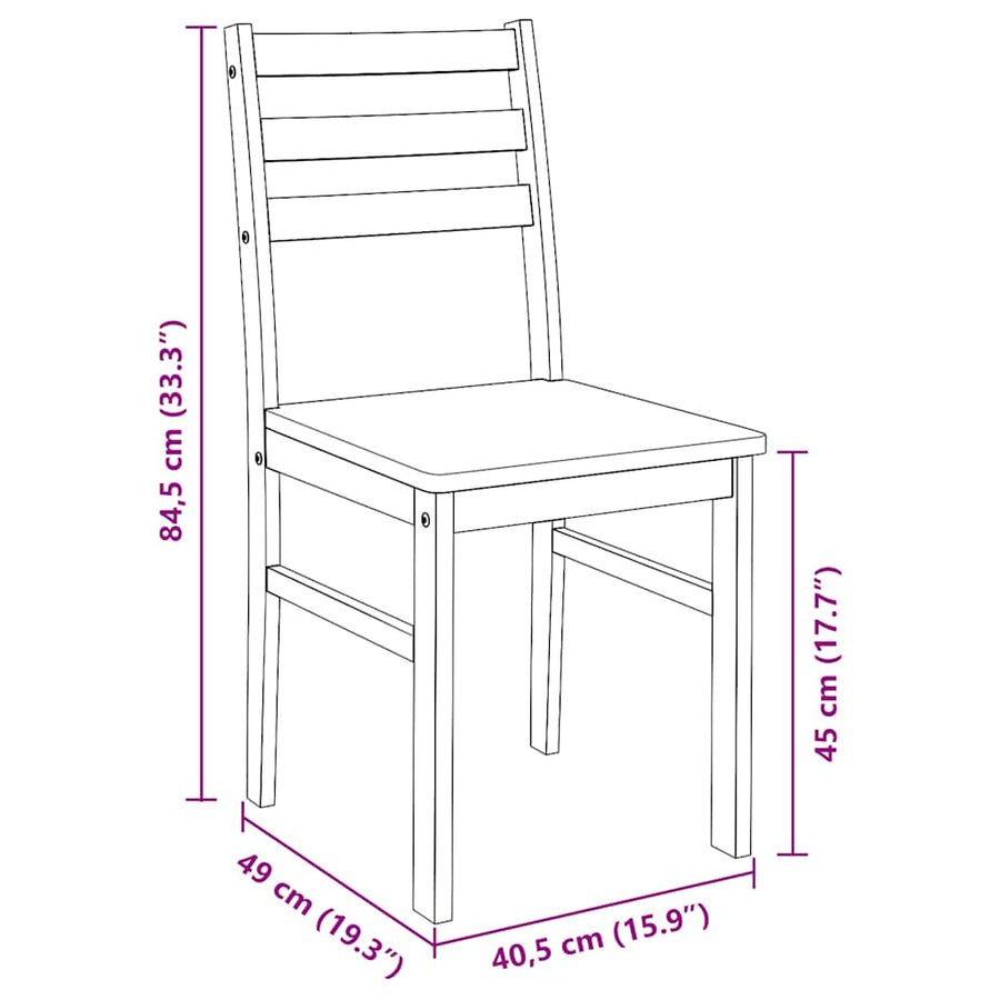 Eetkamerstoelen Massief Hout Rubber Naturel