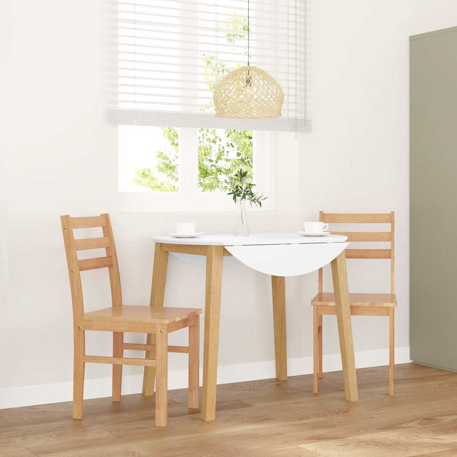 Eetkamerstoelen Massief Hout Rubber Naturel