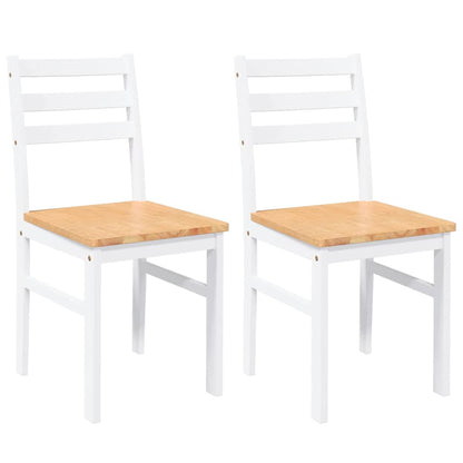 Eetkamerstoelen Massief Hout Rubber wit en naturel