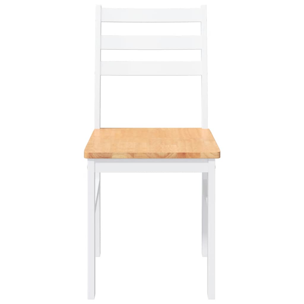 Eetkamerstoelen Massief Hout Rubber wit en naturel