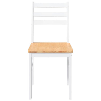 Eetkamerstoelen Massief Hout Rubber wit en naturel
