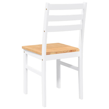 Eetkamerstoelen Massief Hout Rubber wit en naturel