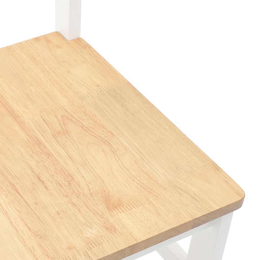 Eetkamerstoelen Massief Hout Rubber wit en naturel